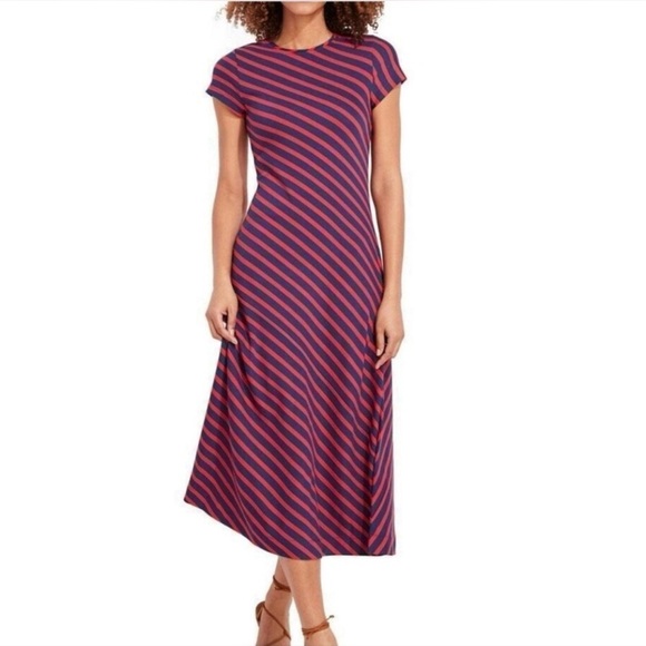 Vineyard Vines Red and Navy Striped Midi Maxi Dress - Picture 1 of 6